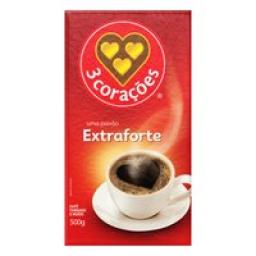 Café Torrado e Moído a Vácuo Extraforte 3 Corações Pacote 500g