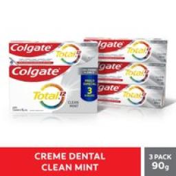 Creme Dental Colgate Total 12 Clean Mint 3 Unidades de 90g com Preço Especial