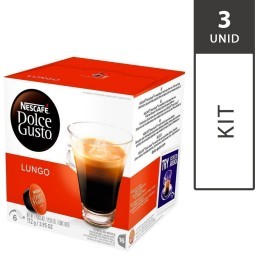 Kit com 3 Caixas de Cápsulas de Café Nescafé DOLCE GUSTO Caffé Lungo com 16 Unid, Cada - Nestlé