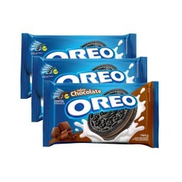 Kit com 3 Biscoito OREO 2 Sabor Baunilha + 1 Chocolate 90g Cada