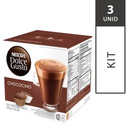 Kit com 3 Caixas de Cápsulas de Café Nescafé DOLCE GUSTO Chococino com 16 Unid, Cada - Nestlé