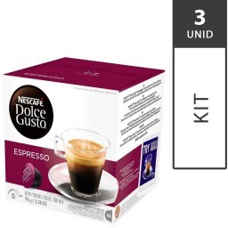 Kit com 3 Caixas de Cápsulas de Café Nescafé DOLCE GUSTO Espresso com 16 Unid, Cada - Nestlé