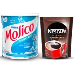 Kit MOLICO Desnatado Lata 280g + Café Solúvel NESCAFÉ Original 50g