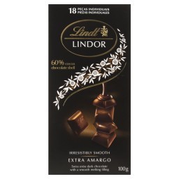 Chocolate Suíço Amargo com Recheio Cremoso LINDT Lindor Barra 100g