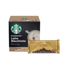 Kit Cápsula STARBUCKS NESCAFÉ DOLCE GUSTO Latte Macchiato 12 Cápsula + Chocolate Alpino 90g