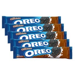 Kit com 5 Pacotes de Biscoito OREO Recheado com Chocolate Pacote 90g Cada