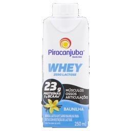 Bebida Láctea PIRACANJUBA Whey Zero Lactose Sabor Baunilha 250ml