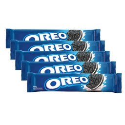 Kit com 5 Pacotes de Biscoito OREO Recheado com Baunilha Original 90g Cada