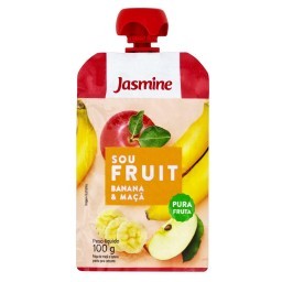 Purê de Frutas Banana e Maçã Jasmine Sou Fruit Squeeze 100g