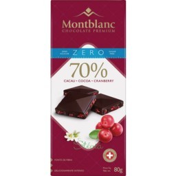 Chocolate Zero Açúcar com Cranberry Montblanc 80g