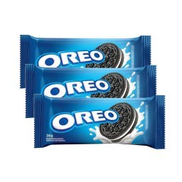 Kit com 3 Pacotes de Biscoito OREO Recheado com Baunilha Original 36g Cada