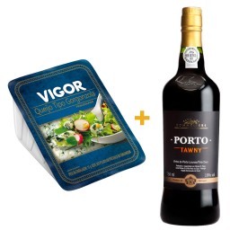 Queijo Gorgonzola Fracionado Vigor 100g + Vinho Português Porto CLUB DES SOMMELIERS Tawny Garrafa 75