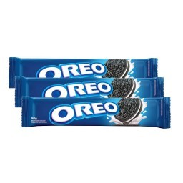 Kit com 3 Pacotes de Biscoito OREO Recheado com Baunilha Original 90g Cada