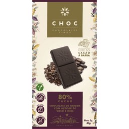 Barra de Chocolate com Açúcar de Coco e Nibs Choc 80g