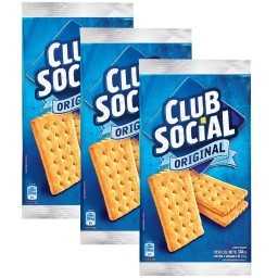 Kit com 3 Biscoito CLUB SOCIAL Original Pacote 144g Cada