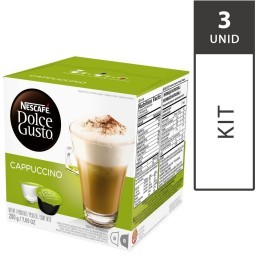 Kit com 3 Caixas de Cápsulas de Café Nescafé DOLCE GUSTO Cappuccino com 16 Unid, Cada - Nestlé