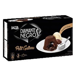 Petit Gâteau Congelado Chocolate Recheio Diamante Negro Lacta Caixa 160g 2 Unidades