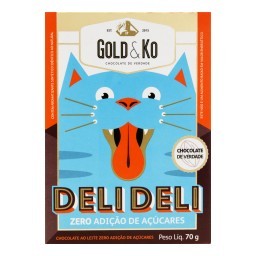 Chocolate ao Leite Zero Açúcar Deli Deli Gold & Ko 70g