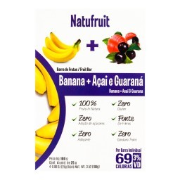 Barra de Frutas Banana, Açaí e Guaraná NATUFRUIT 100g 4 Unidades