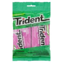 Pack Goma de Mascar Tutti Frutti Zero Açúcar Trident Pacote 32g 4 Unidades