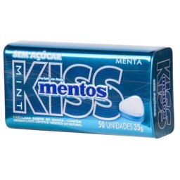 Pastilhas Sabor Menta MENTOS Kiss Mint 35g com 50 Unidades