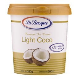 Sorvete Coco Light Premium Ice Cream LA BASQUE Pote 500ml