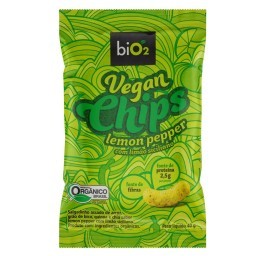 Chips Orgânico Lemon Pepper biO2 Vegan Chips Pacote 40g