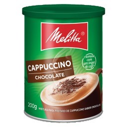 Cappuccino Solúvel Chocolate Melitta Lata 200g