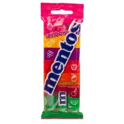 Confeitos Sabor Frutas Sortidas Raimbow MENTOS 114g Pacote com 3 Unidades