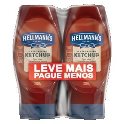 Pack Ketchup Hellmann's Squeeze 2 Unidades 380g Cada Leve Mais Pague Menos