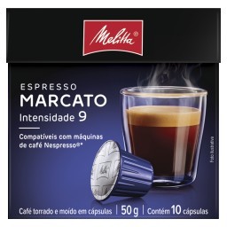 Café em Cápsula Torrado e Moído Espresso Marcato MELITTA Caixa 50g 10 Unidades