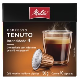 Café em Cápsula Torrado e Moído Espresso Tenuto  MELITTA Caixa 50g 10 Unidades