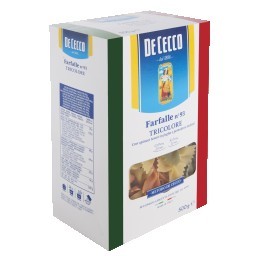 Macarrão Italiano Farfalle Tricolor DE CECCO Caixa 500g