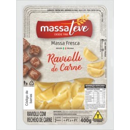 Ravioli Recheado Com Carne MASSA LEVE Pacote 400g