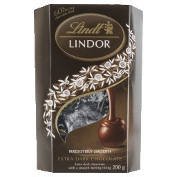 Chocolate Amargo com Rechei Cremoso LINDT LINDOR Extra Dark Caixa 200g