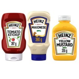 Kit Ketchup Heinz Tradicional 397g + Maionese Heinz 390g + Mostarda Heinz 255g