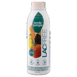 Iogurte Desnatado Maçã, Banana e Mamão Zero Lactose Verde Campo Lacfree Garrafa 500g