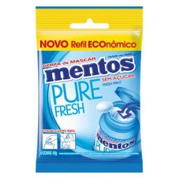 Goma de Mascar Freshmint sem Açúcar MENTOS Refil 56g