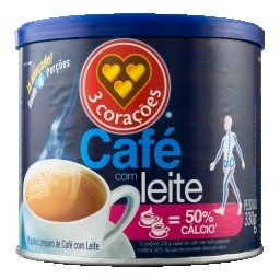 Café com Leite 3 CORAÇÕES Lata 330g