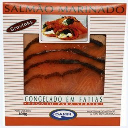 Salmão Defumado Congelado GRAVLAX DAMM Caixa 100g