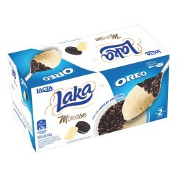 Mousse Congelado Laka Cobertura Oreo Lacta Caixa 160g 2 Unidades