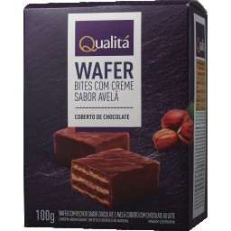 Mini Wafer Chocolate Avelã com Cobertura de Chocolate QUALITÁ 100g