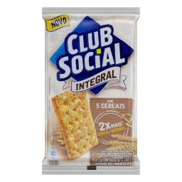 Pack Biscoito com 5 Cereais Integral Club Social Pacote 144g 6 Unidades