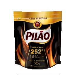 Café Pilão Torrado a 252 Graus Embalagem Abre e Fecha 500g