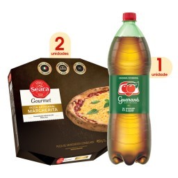 Kit com 2 Pizzas Seara Gourmet Margherita 450g Grátis Guaraná Antarctica 2 Litros