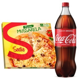 Kit Pizza Congelada de Mussarela Sadia + Coca-Cola Original 1,5L