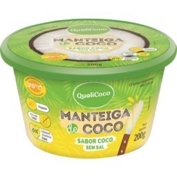 Manteiga de Coco Sabor Coco sem Sal Qualicoco Pote 200g