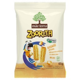 Salgadinho de Milho e Arroz Integral Orgânico Mãe Terra Zooreta Pacote 45g