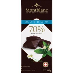 Chocolate Zero Açúcar 70% Cacau Montblanc 80g