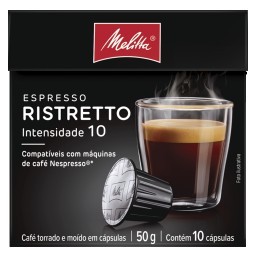 Café em Cápsula Torrado e Moído Espresso Ristretto MELITTA Caixa 50g 10 Unidades